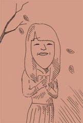 岩崎宏美の似顔絵イラスト画像