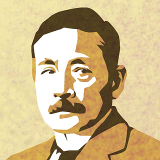 夏目漱石の似顔絵